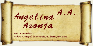 Angelina Ašonja vizit kartica